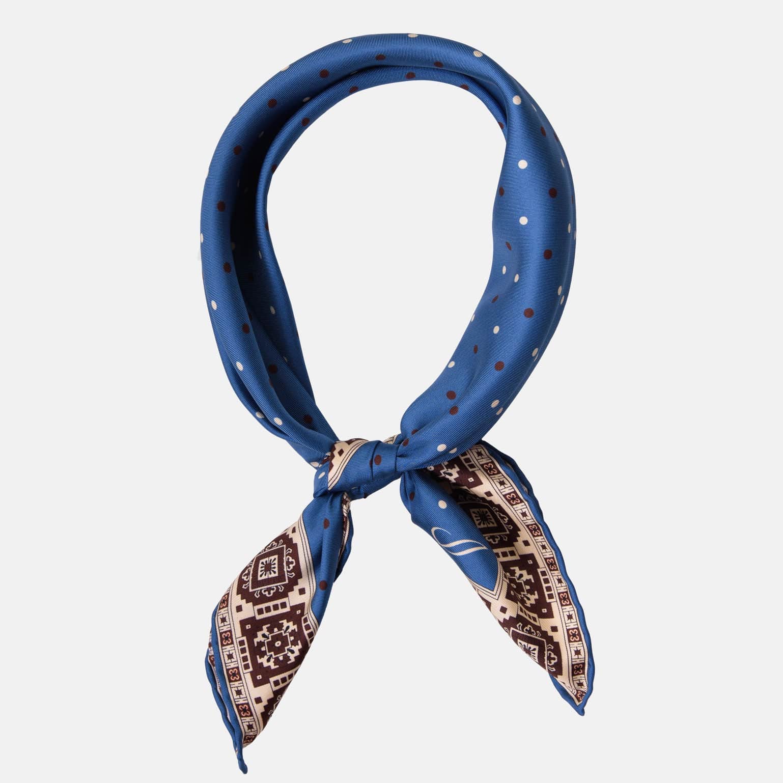 Bergamo - Silk Neckerchief - Blue - My Men's Shop
