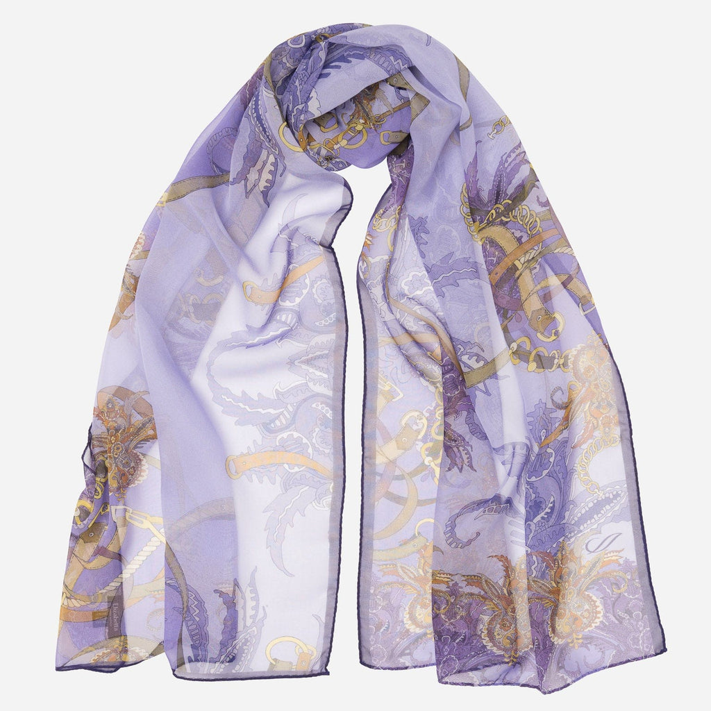 Alessandra - Long Silk Scarf - Purple - My Men's Shop