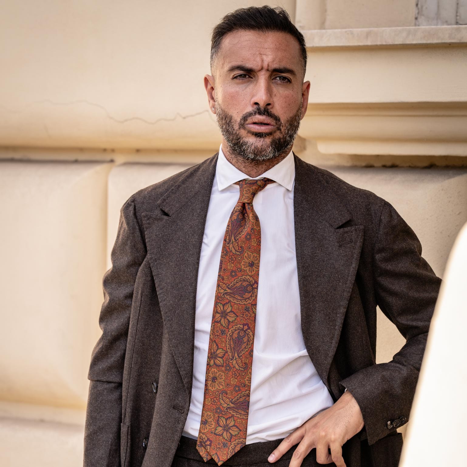 Trevi - Printed Madder Silk Tie - Ginger - My Men's Shop