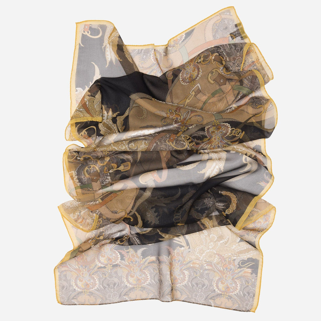 Alessandra - Long Silk Scarf - Black - My Men's Shop