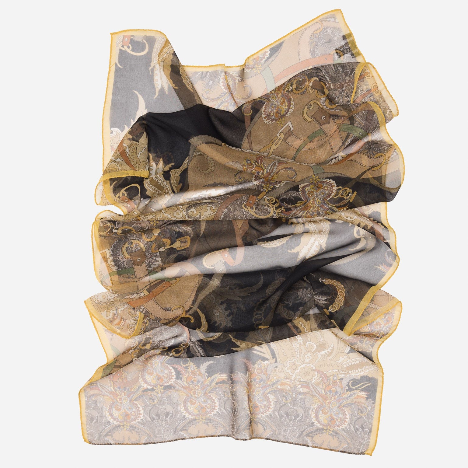 Alessandra - Long Silk Scarf - Black - My Men's Shop