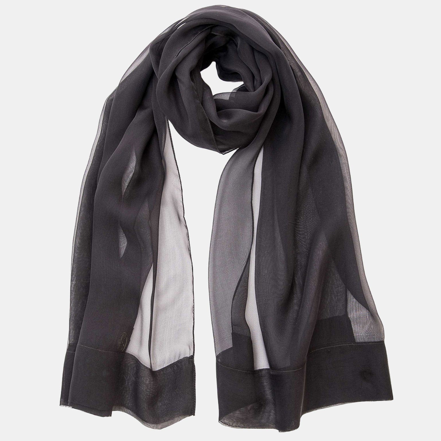 Carmen - Silk Scarf Shawl - Black