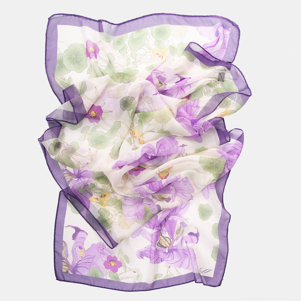 Monique - Long Silk Scarf - Lavender