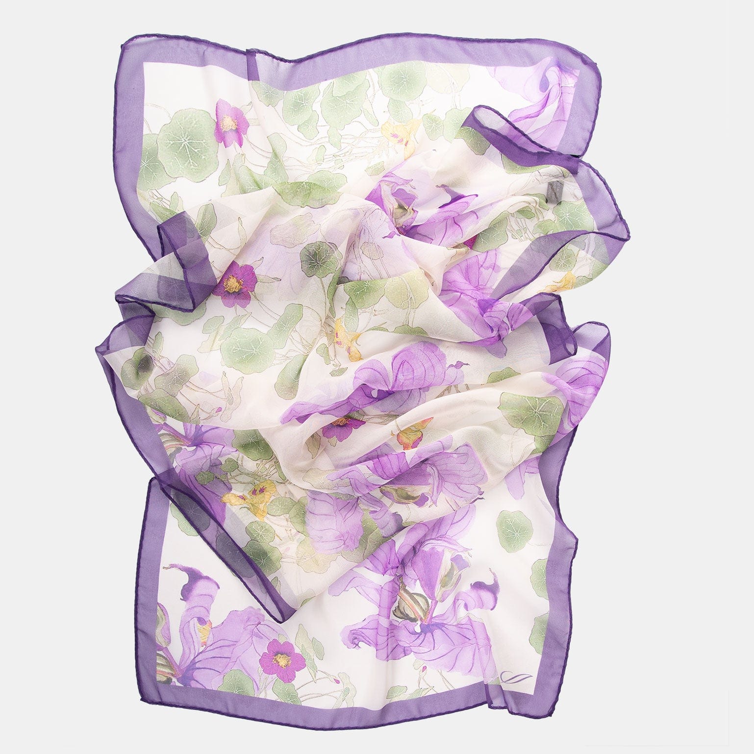 Monique - Long Silk Scarf - Lavender