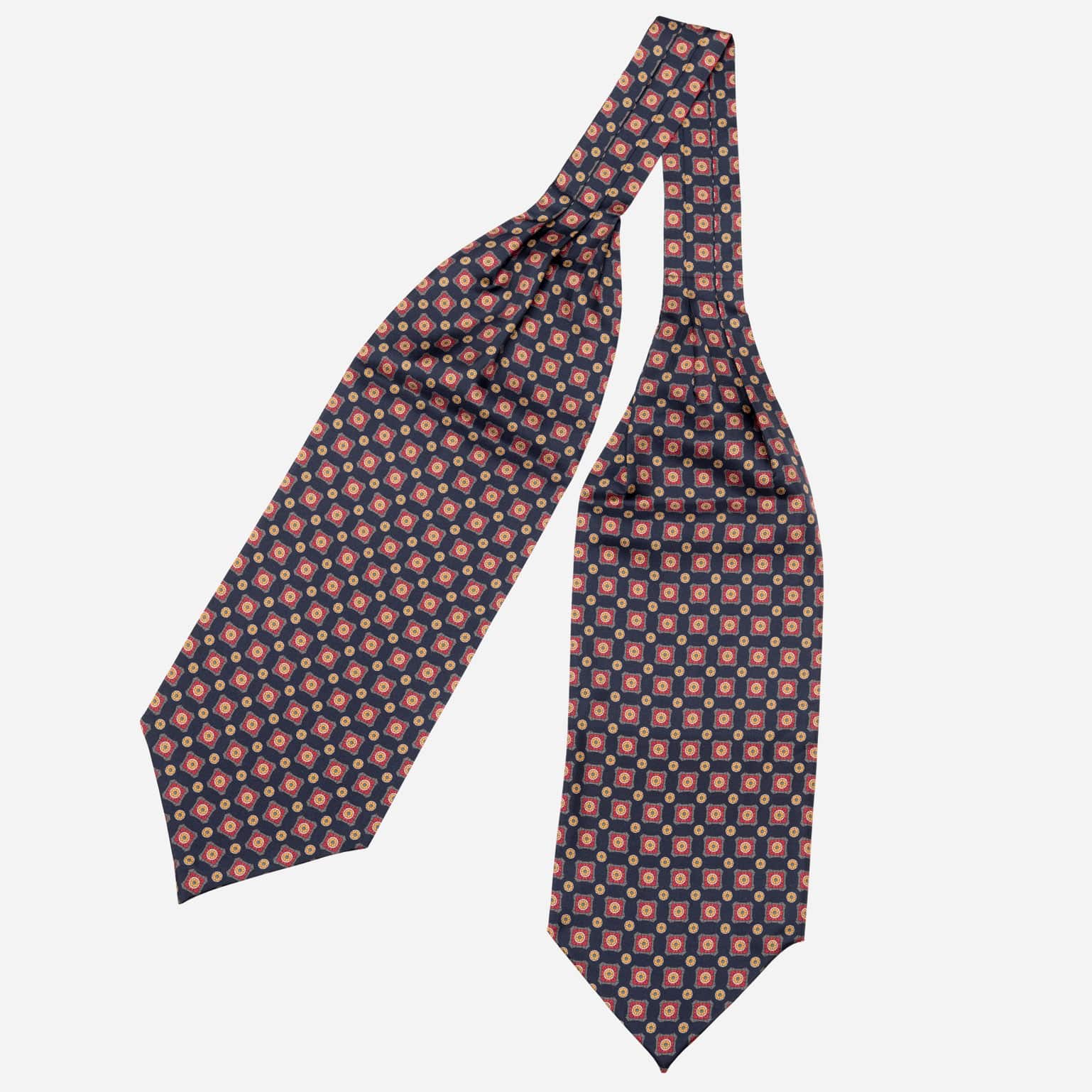 Barberini - Silk Ascot Cravat Tie - Navy and Red - My Men's Shop