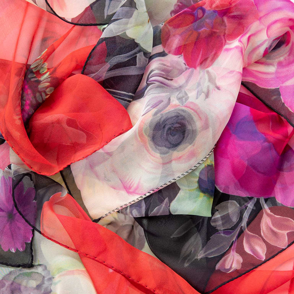 Campo de' Fiori - Long Silk Scarf - Black