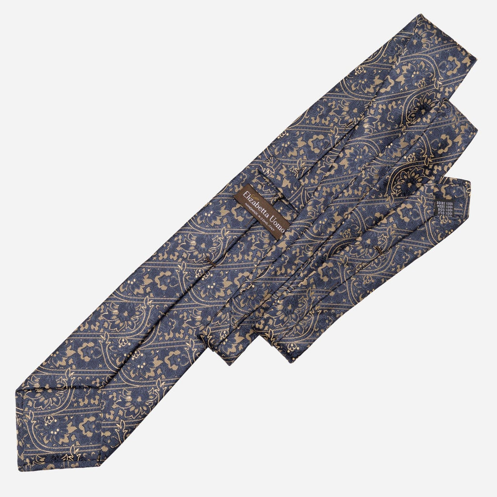 Caruso - Silk Jacquard Tie - Midnight Blue - My Men's Shop