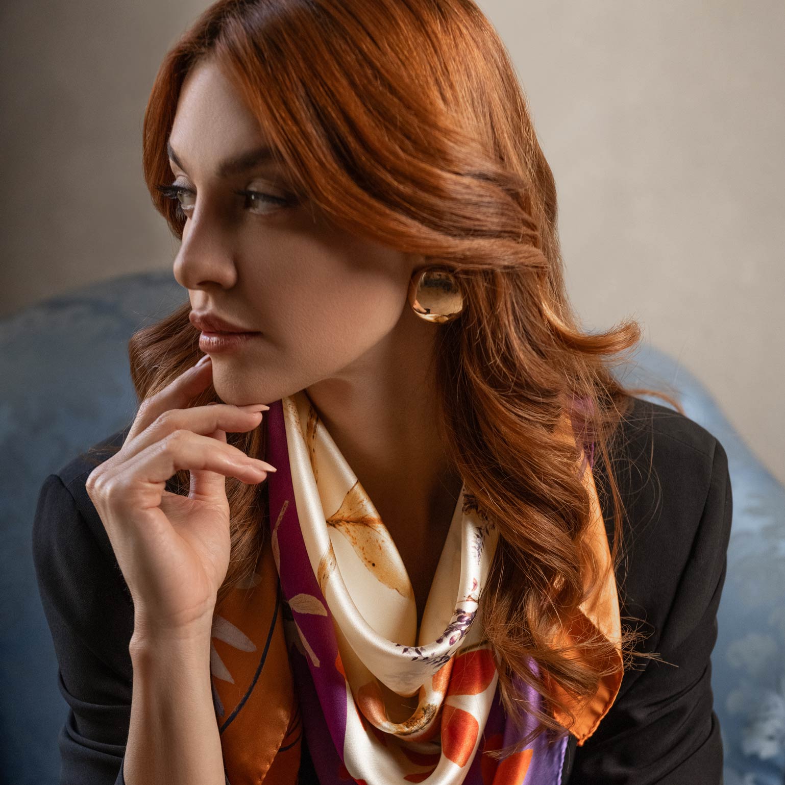Cristina - Silk Foulard - Champagne - My Men's Shop