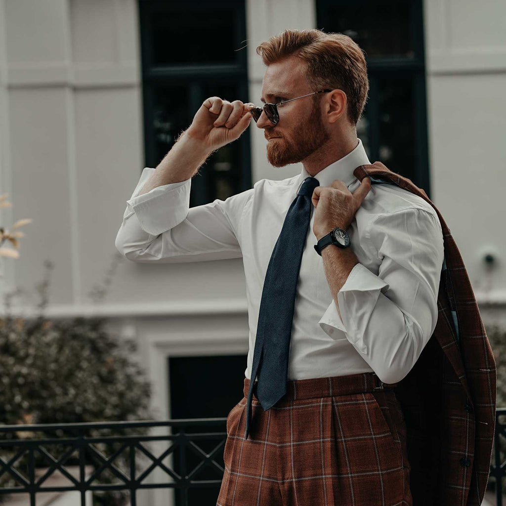 Marino - Navy Blue Silk Grenadine Tie