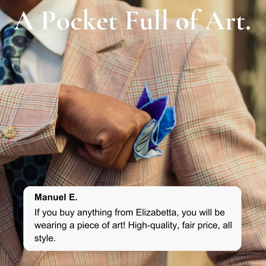 Harmony - Silk Pocket Square - Blue - My Men's Shop