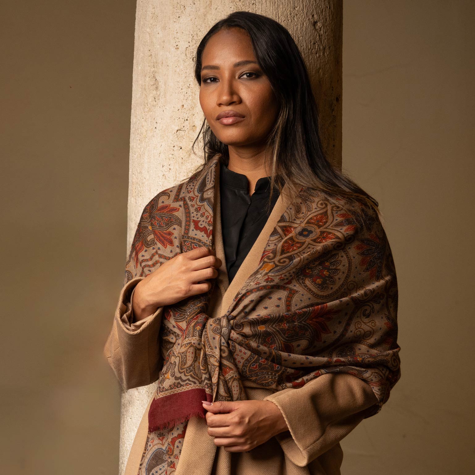 Uffizi - Wool Scarf - Travertine Beige - My Men's Shop