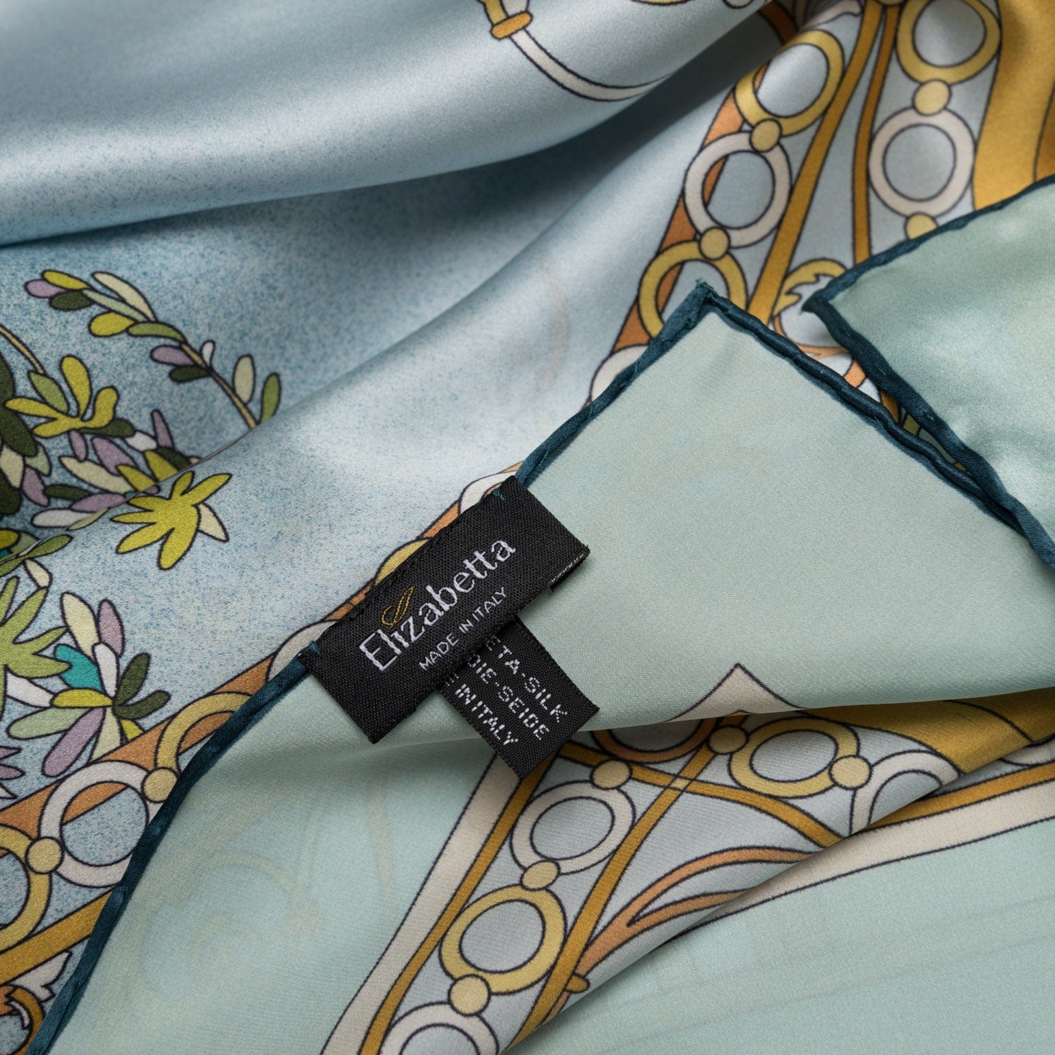 Garden of Dreams - Silk Foulard - Aqua - My Men's Shop