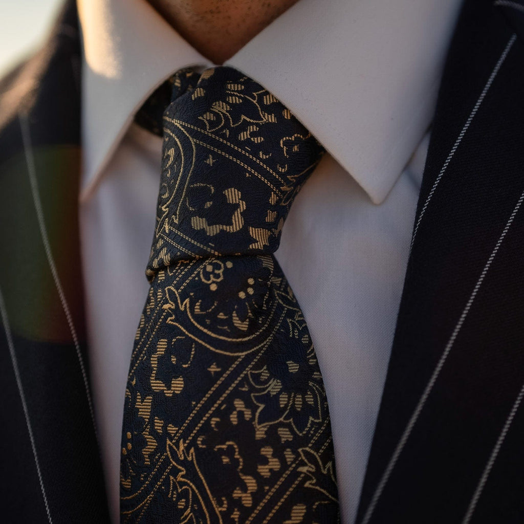 Caruso - Silk Jacquard Tie - Midnight Blue - My Men's Shop