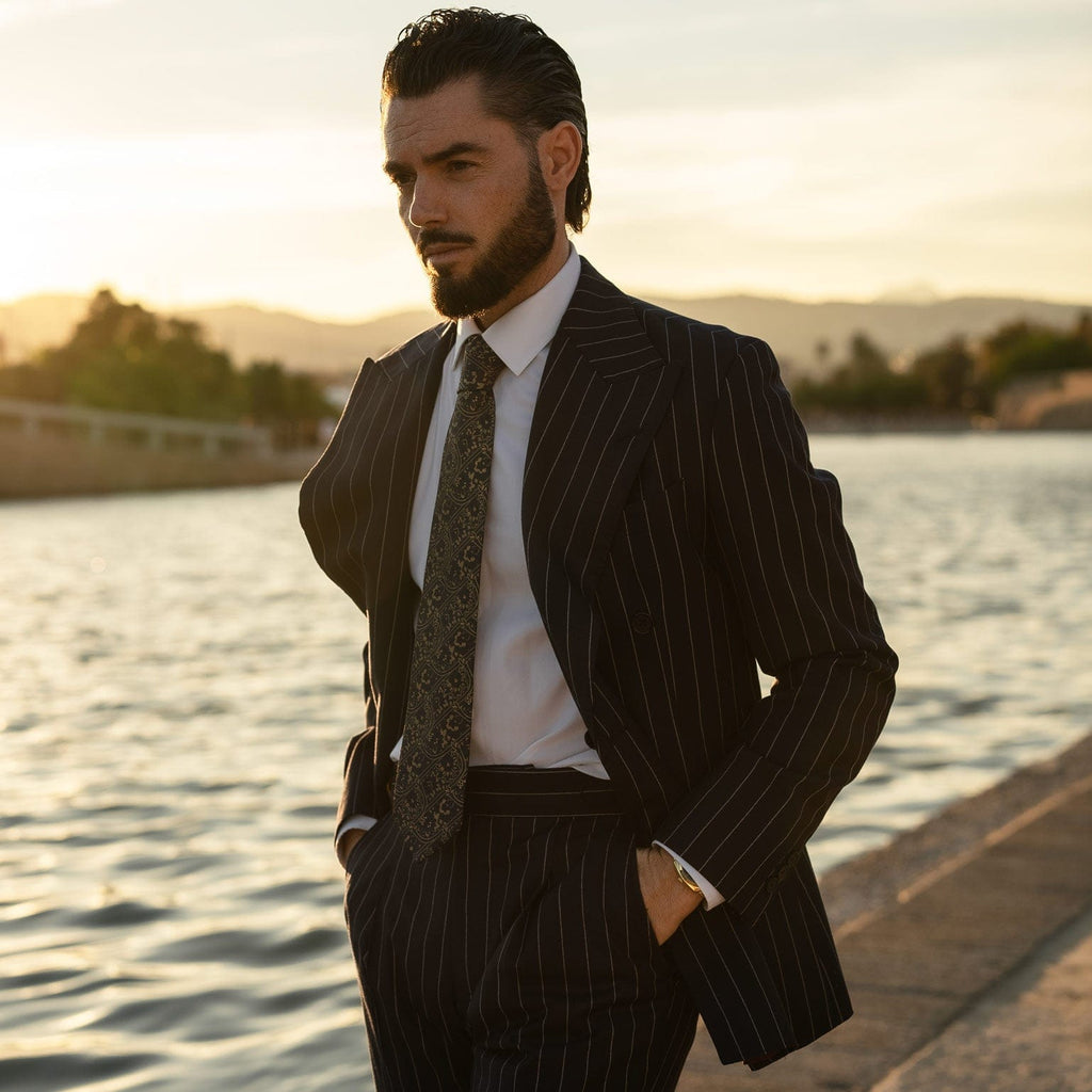 Caruso - Silk Jacquard Tie - Midnight Blue - My Men's Shop
