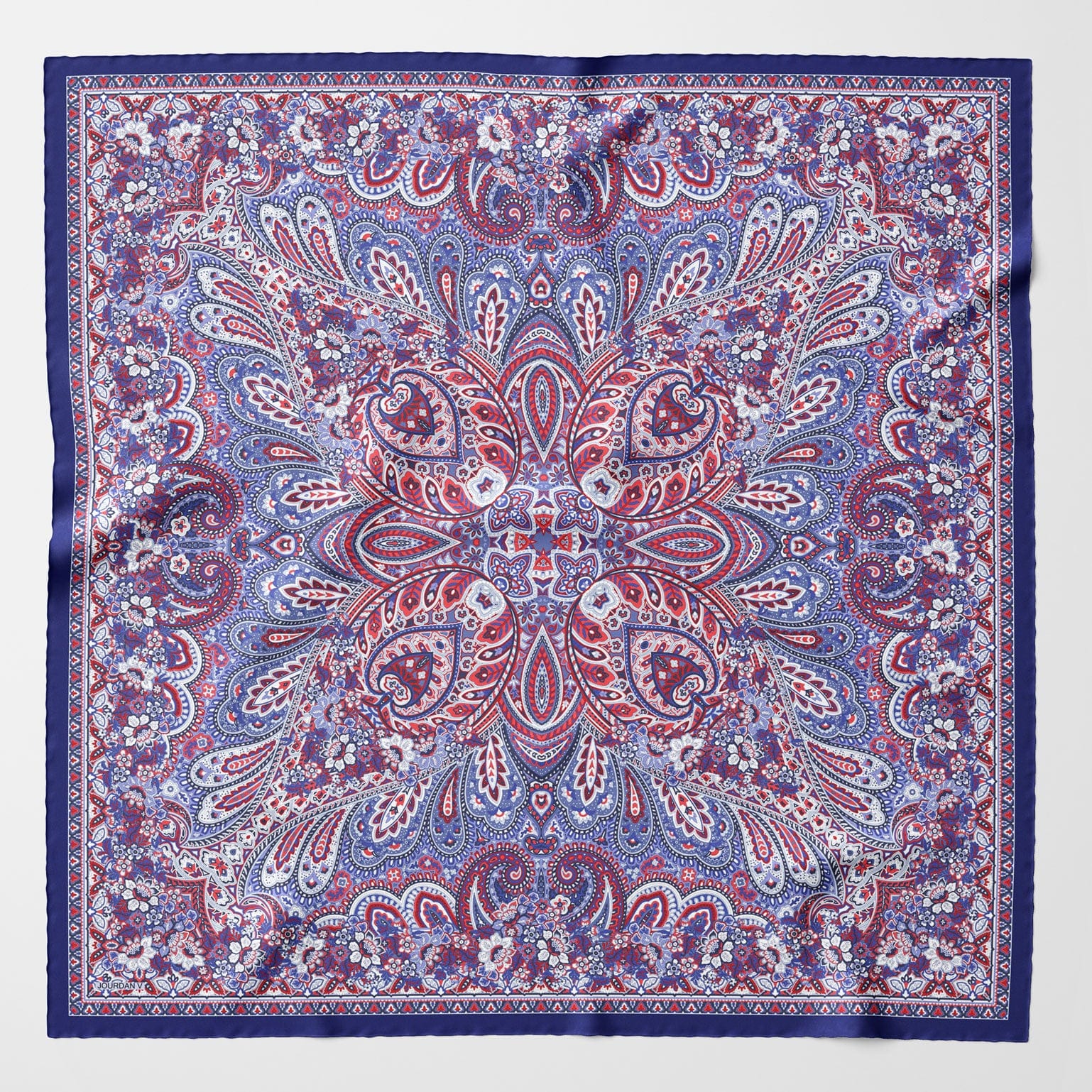 Helena - Silk Scarf Shawl - Red White and Blue - My Men's Shop