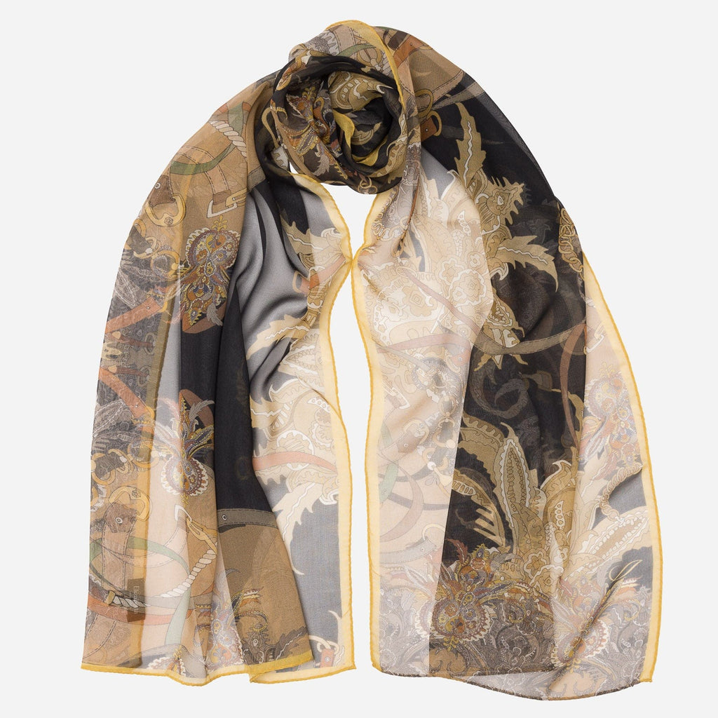Alessandra - Long Silk Scarf - Black - My Men's Shop