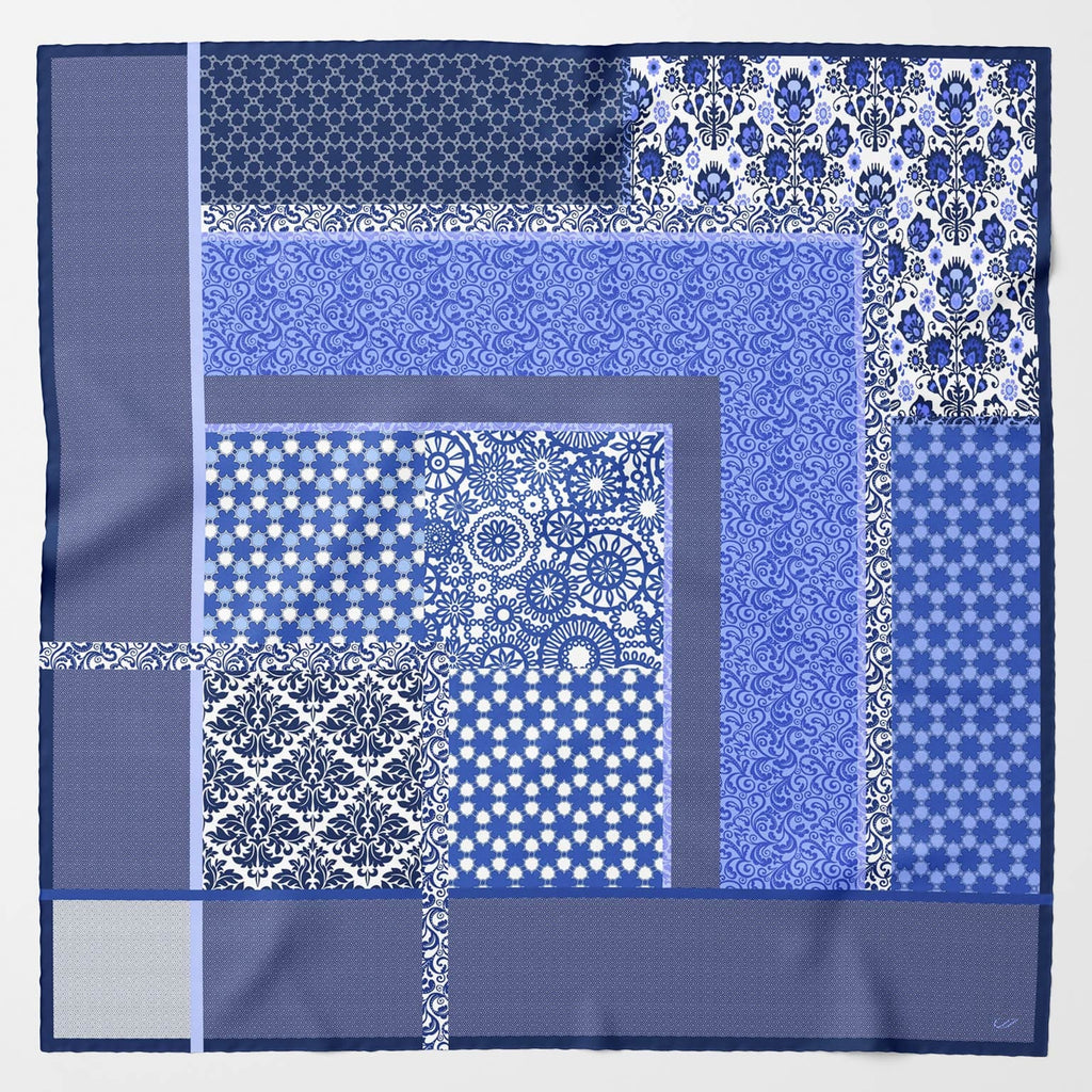 Dafne - Silk Scarf Shawl - Blue - My Men's Shop