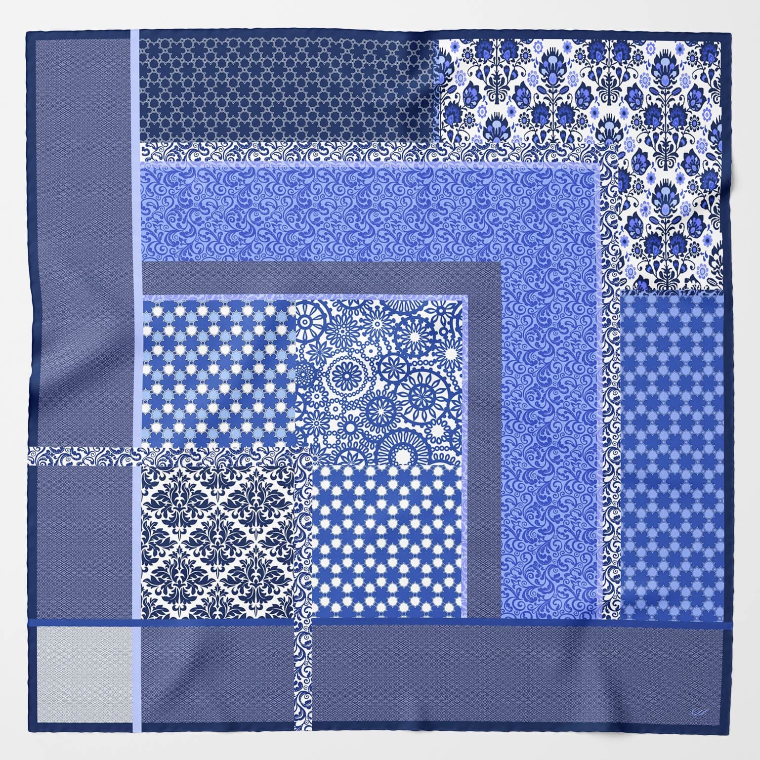 Dafne - Silk Scarf Shawl - Blue - My Men's Shop