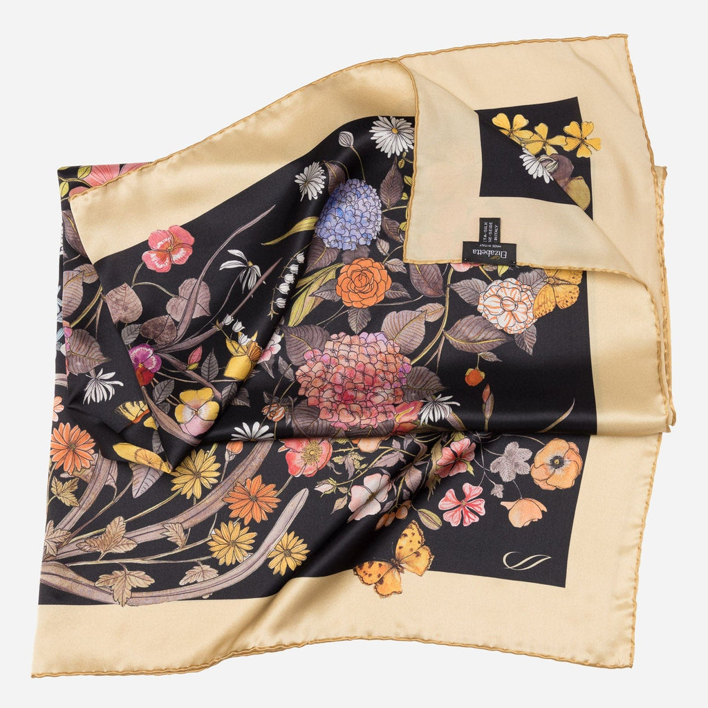 Flora - Silk Foulard - Black - My Men's Shop