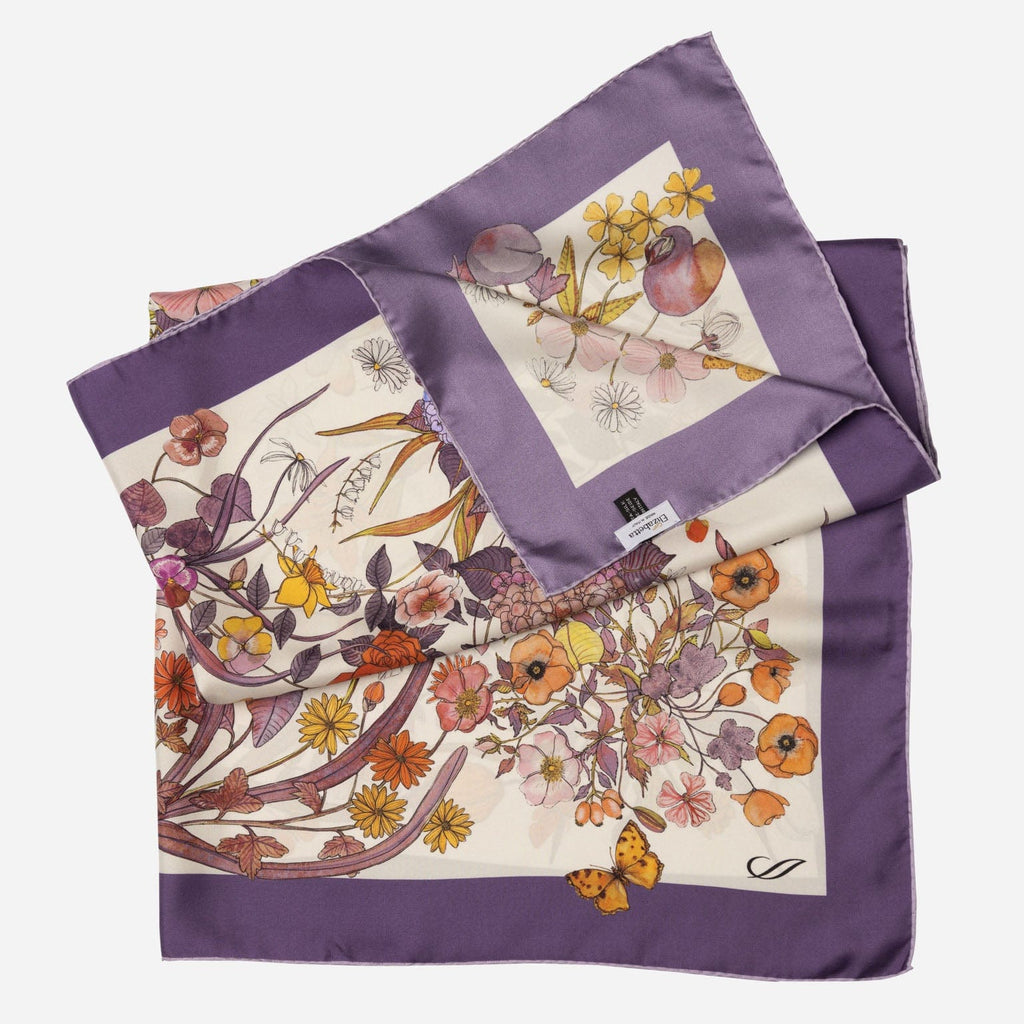 Flora - Silk Foulard - Violet - My Men's Shop