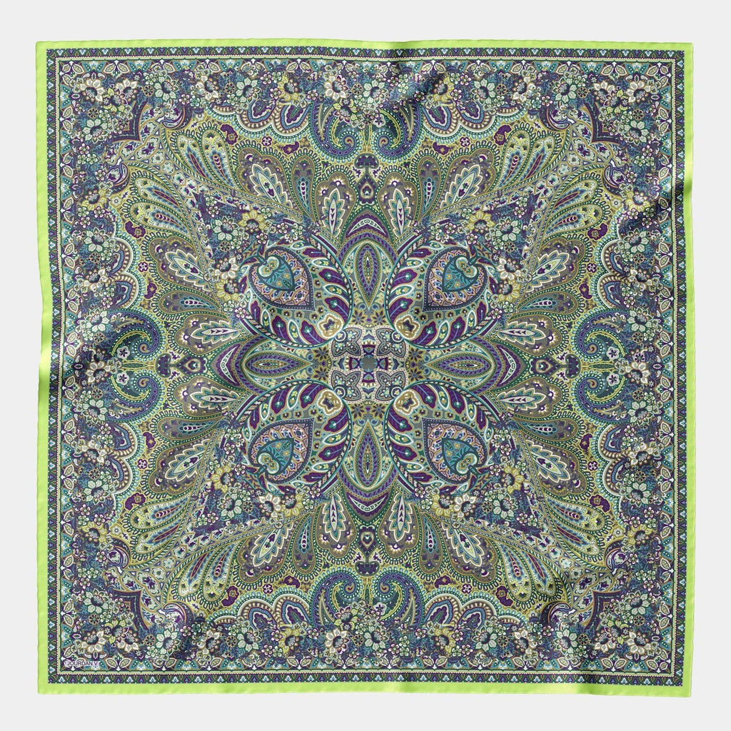 Helena - Silk Scarf Shawl - Green