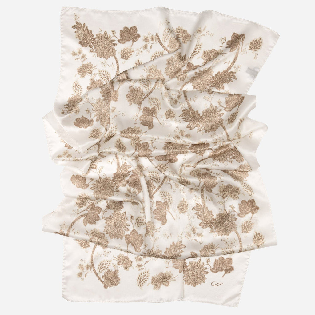 Esmeralda - Silk Scarf Shawl - Soft White & Gold - My Men's Shop