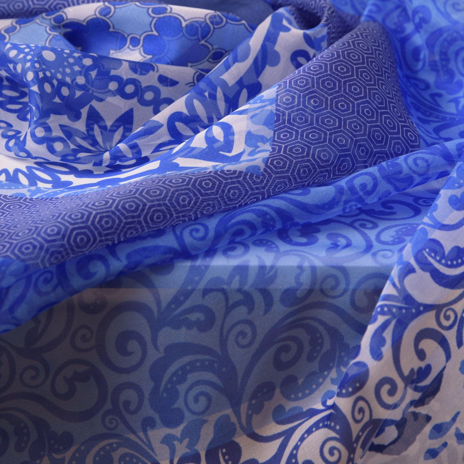 Dafne - Silk Scarf Shawl - Blue - My Men's Shop