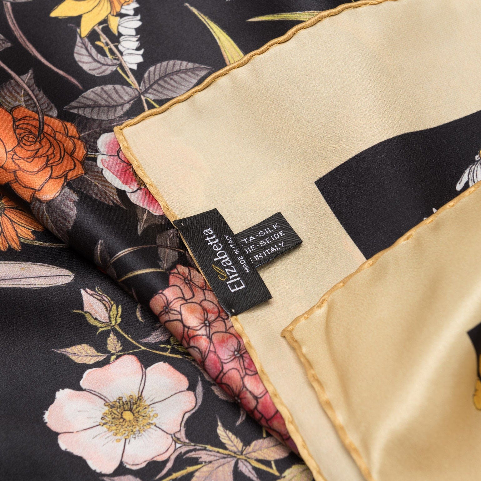 Flora - Silk Foulard - Black - My Men's Shop