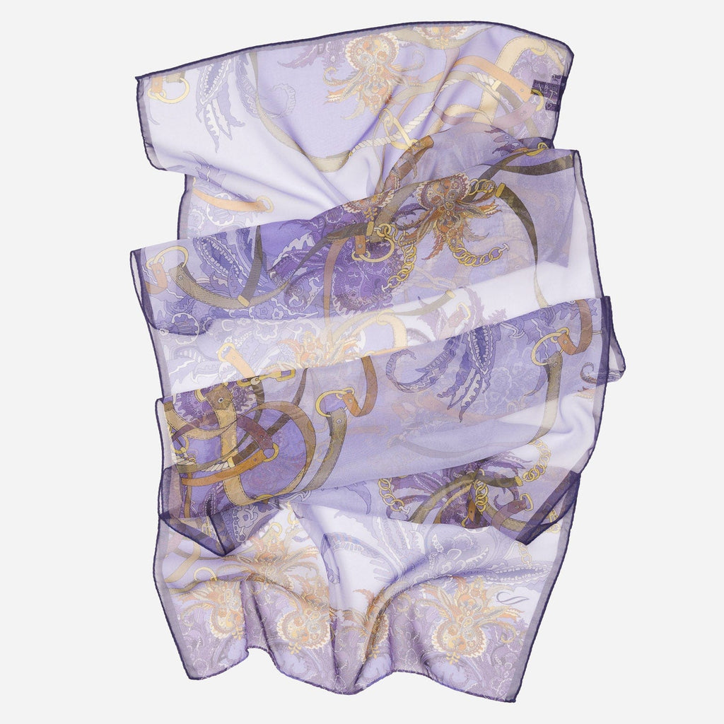Alessandra - Long Silk Scarf - Purple
