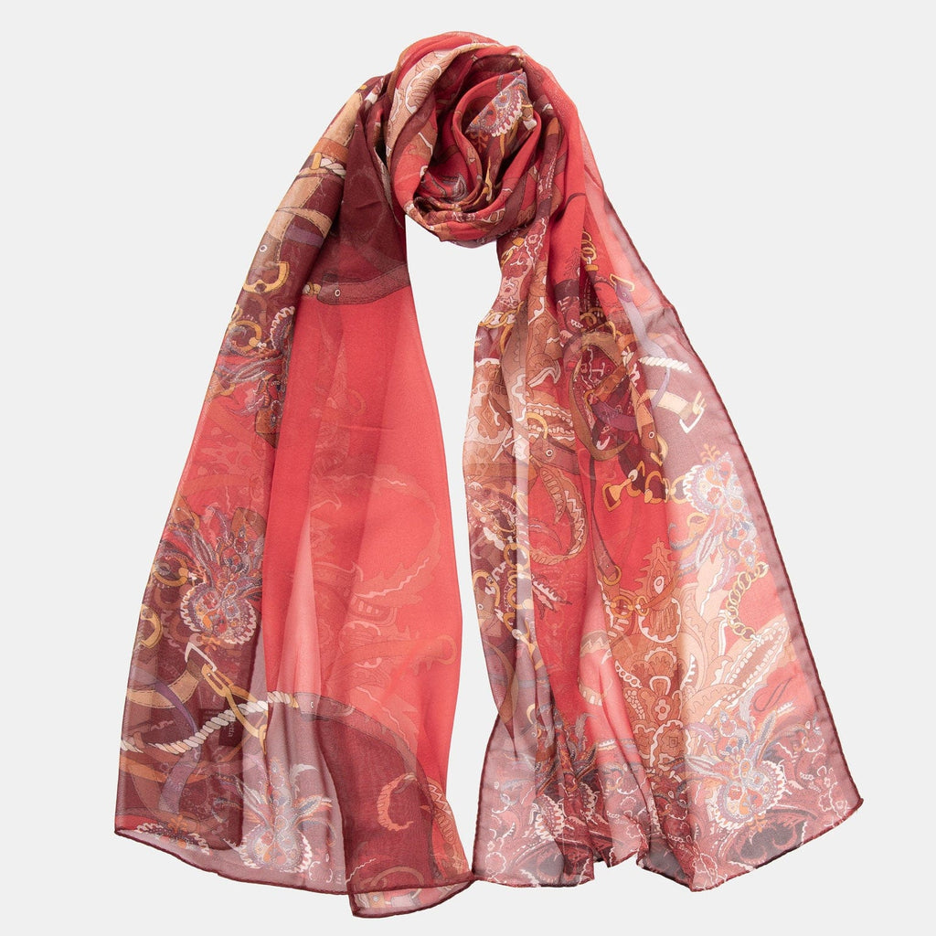 Alessandra - Long Silk Scarf - Red - My Men's Shop