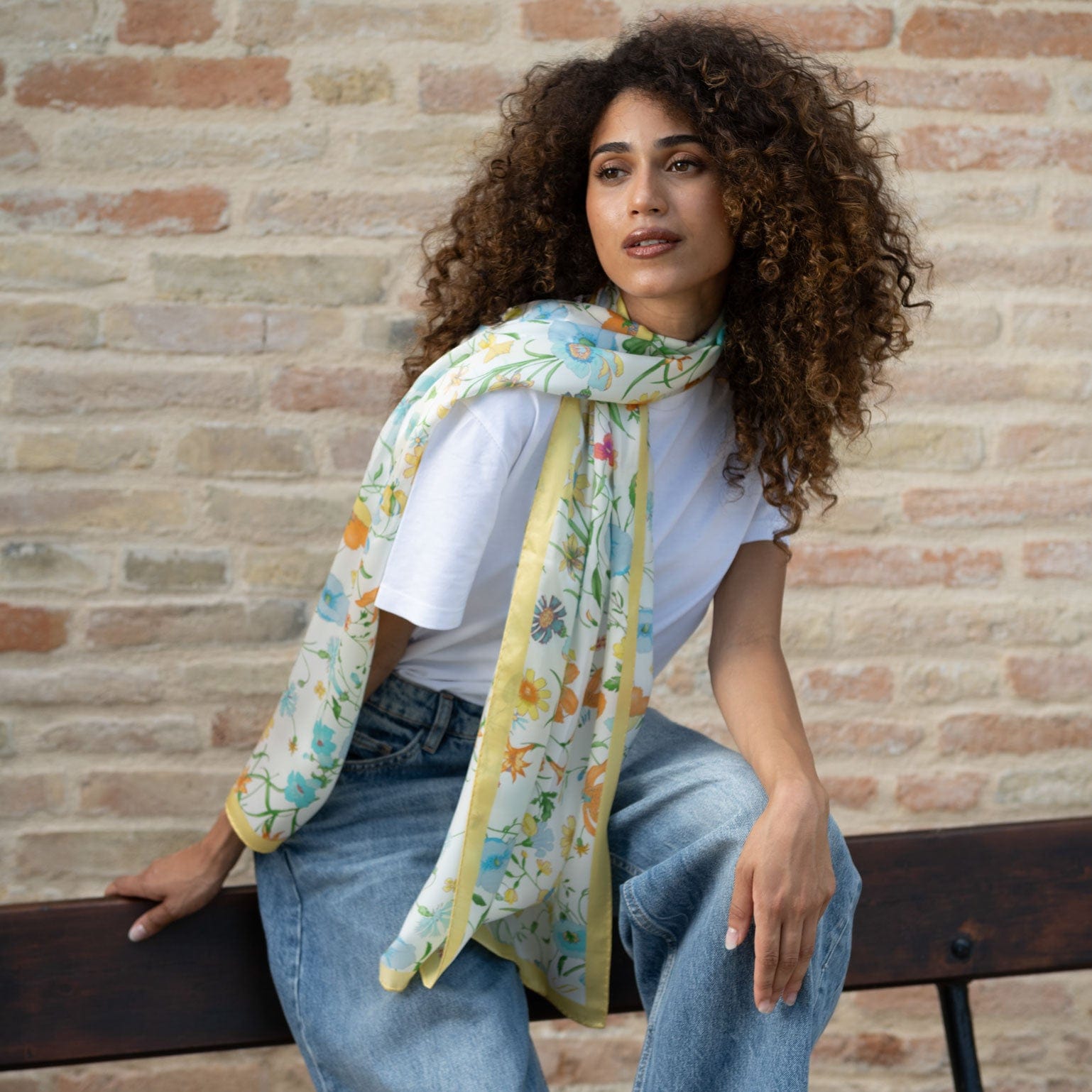 Primavera - Long Silk Scarf - Yellow - My Men's Shop